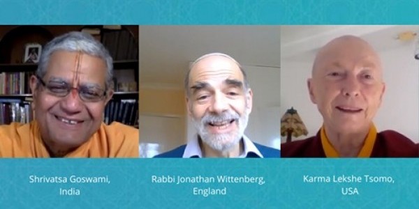 Coronaspection: Introsspection: Shrivatsa Goswami - India, Karma Lekshe Tsomo - US, Rabbi Jonathan Wittenberg - England.