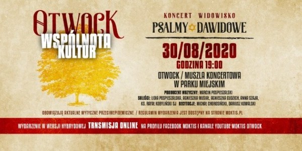 Koncert w ramach projektu „Otwock - wspólnota kultur - Psalmy Dawida”  - plakat
