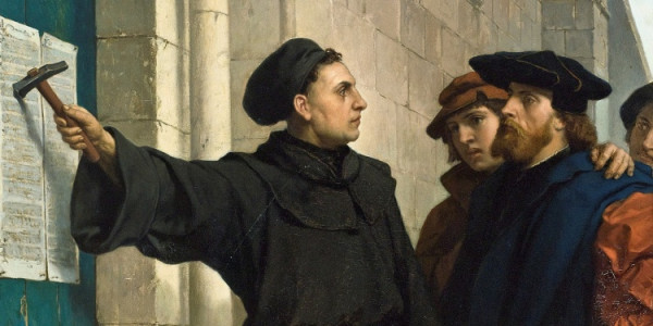 Marcin Luter przybijający do drzwi kościoła 95 tez / Ferdinand Pauwels - flickr