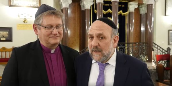 Naczelny Rabin Polski Michael Schudrich oraz Biskup Kościoła Ewangelicko-Augsburskiego w Polsce Jerzy Samiec