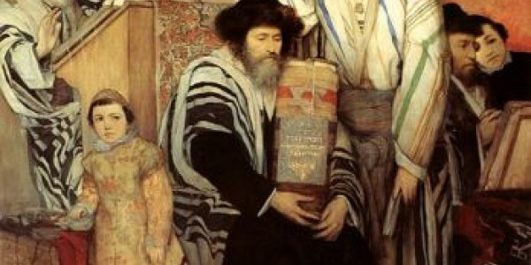 Maurycy Gottlieb, Żydzi modlący się podczas święta w synagodze (1878)