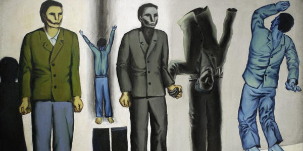 Andrzej Wróblewski "Rozstrzelanie VIII (surrealistyczne)", 1949, olej na płótnie, 130 x 199 cm, fot. Muzeum Narodowe w Warszawie