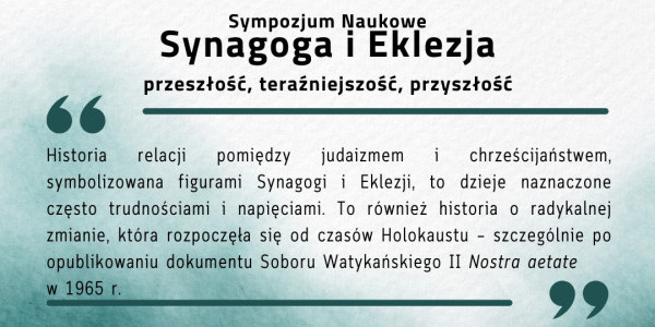 Sympozjum "Synagoga i Eklezja - plakat