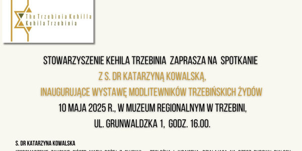 Spotkanie z s. dr Katarzyną Kowalską otwiera wystawę modlitewników trzebińskich Żydów