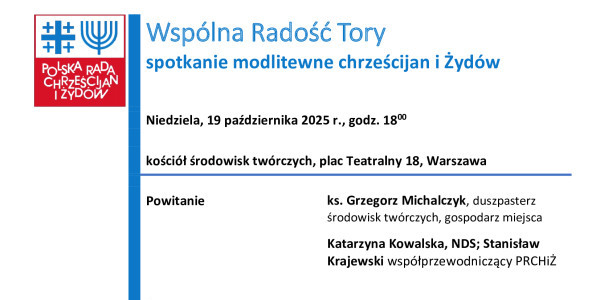 Wspólna Radość Tory spotkanie modlitewne chrześcijan i Żydów