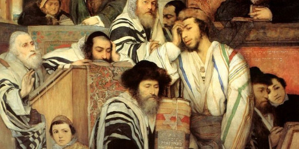 Maurycy Gottlieb, Żydzi modlący się podczas święta w synagodze (1878)